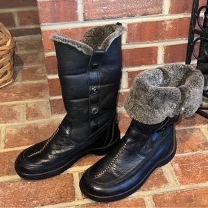 Blondo Brown Leather Fully Lined Sherpa Soft Foldable Top Women's Boots 9 Flaw